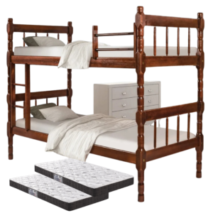 CAMA BELICHE MILÃO + 2 COLCHÕES PANTANAL