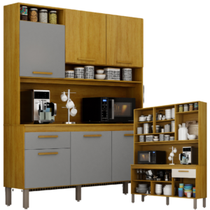 COZINHA NOOR CINAMOMO/CINZA ACETINADO